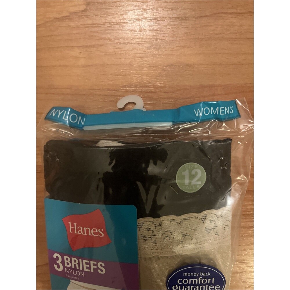 Hanes 3-Pair Women's Nylon Briefs Underwear Panties Wedge Free Size 12 - Picture 2 of 12